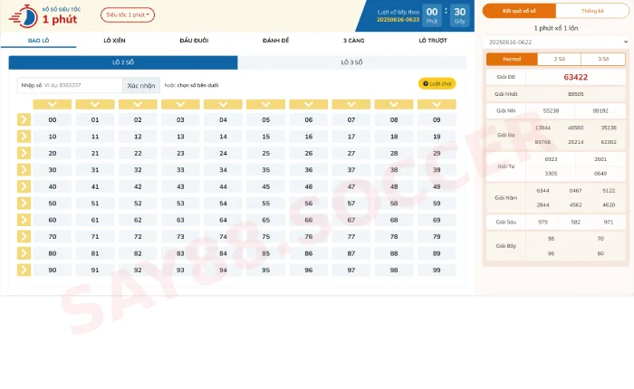 Lô đề online - Chơi quay xổ số online nhanh tỷ lệ đổi thưởng cao 1 lo de say88